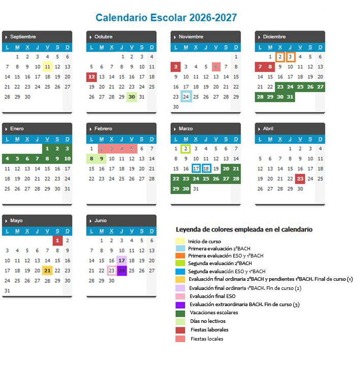 Calendario Escolar 2026-2027 2
